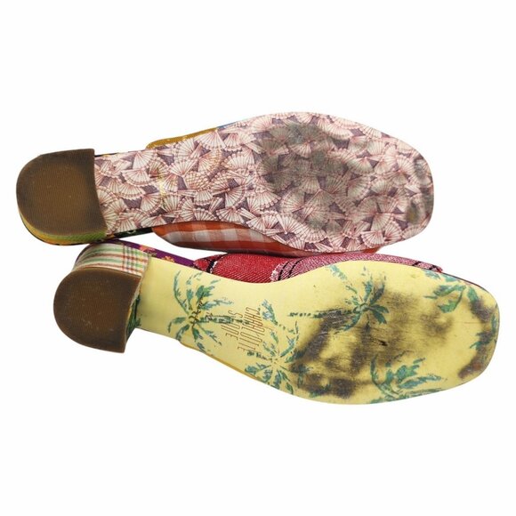 Charlotte Stone Jia Slip On Heeled Mule Sandals 12 Fabric Upper Limited Edition - Picture 9 of 9